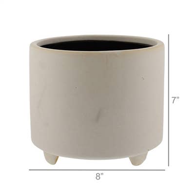 Simon Footed Planter - Matte White