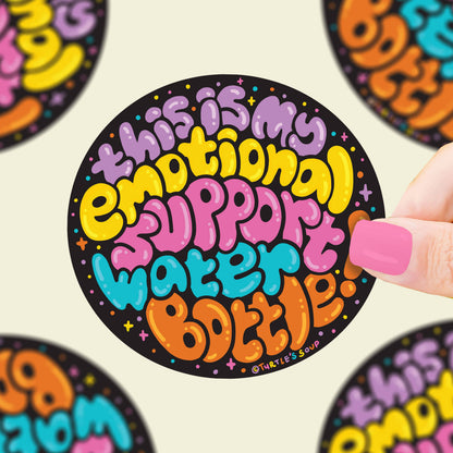 Emotional Support Water Bottle Vinyl Sticker