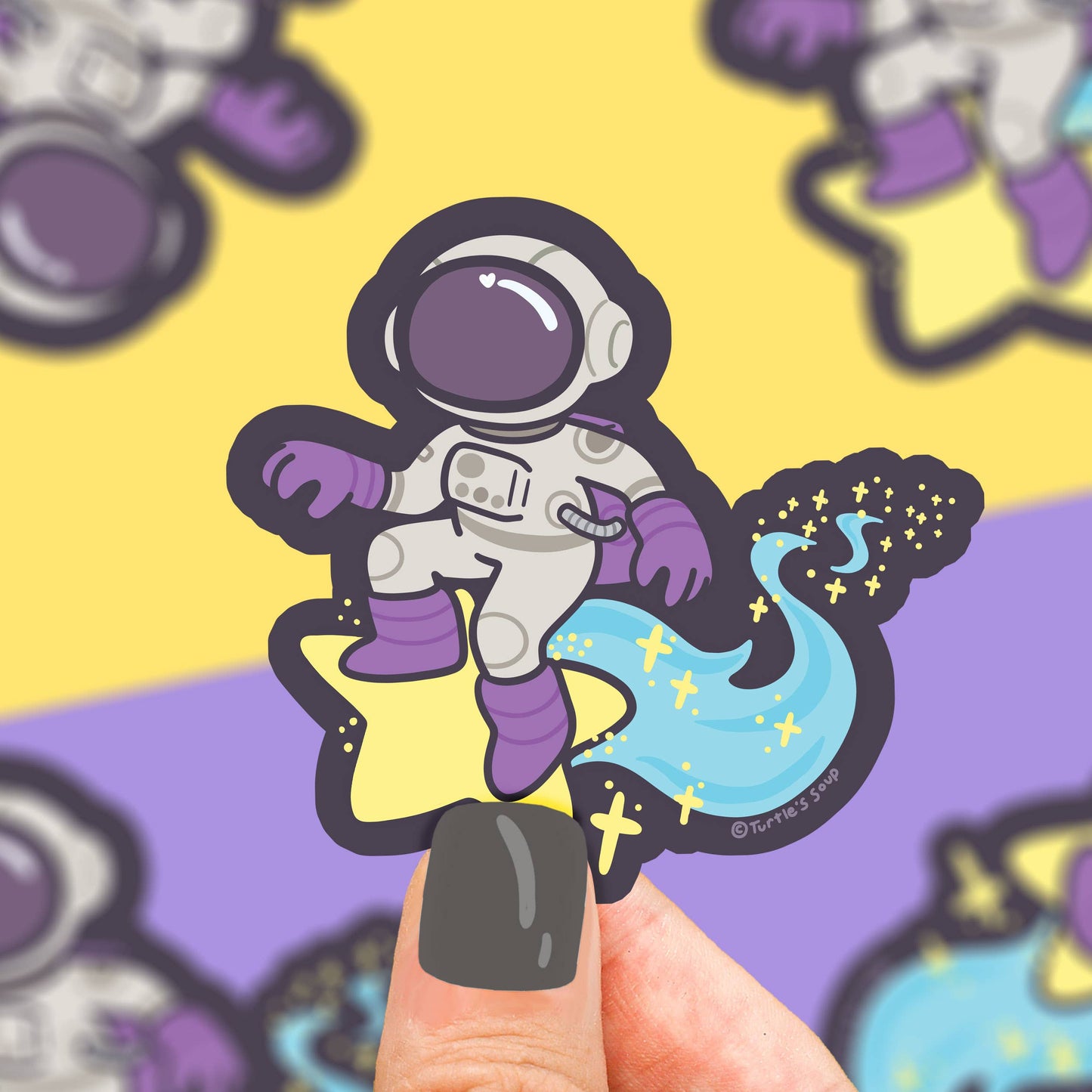 Star Surfing Astronaut Moon Scientist Galaxy Vinyl Sticker