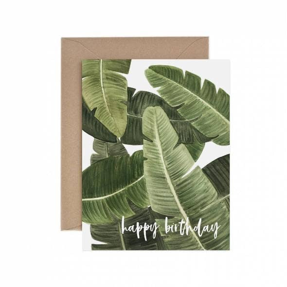 Happy Birthday Card (banana leaf)