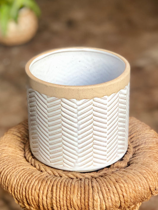 Ramos Banded Chevron Pot 4"